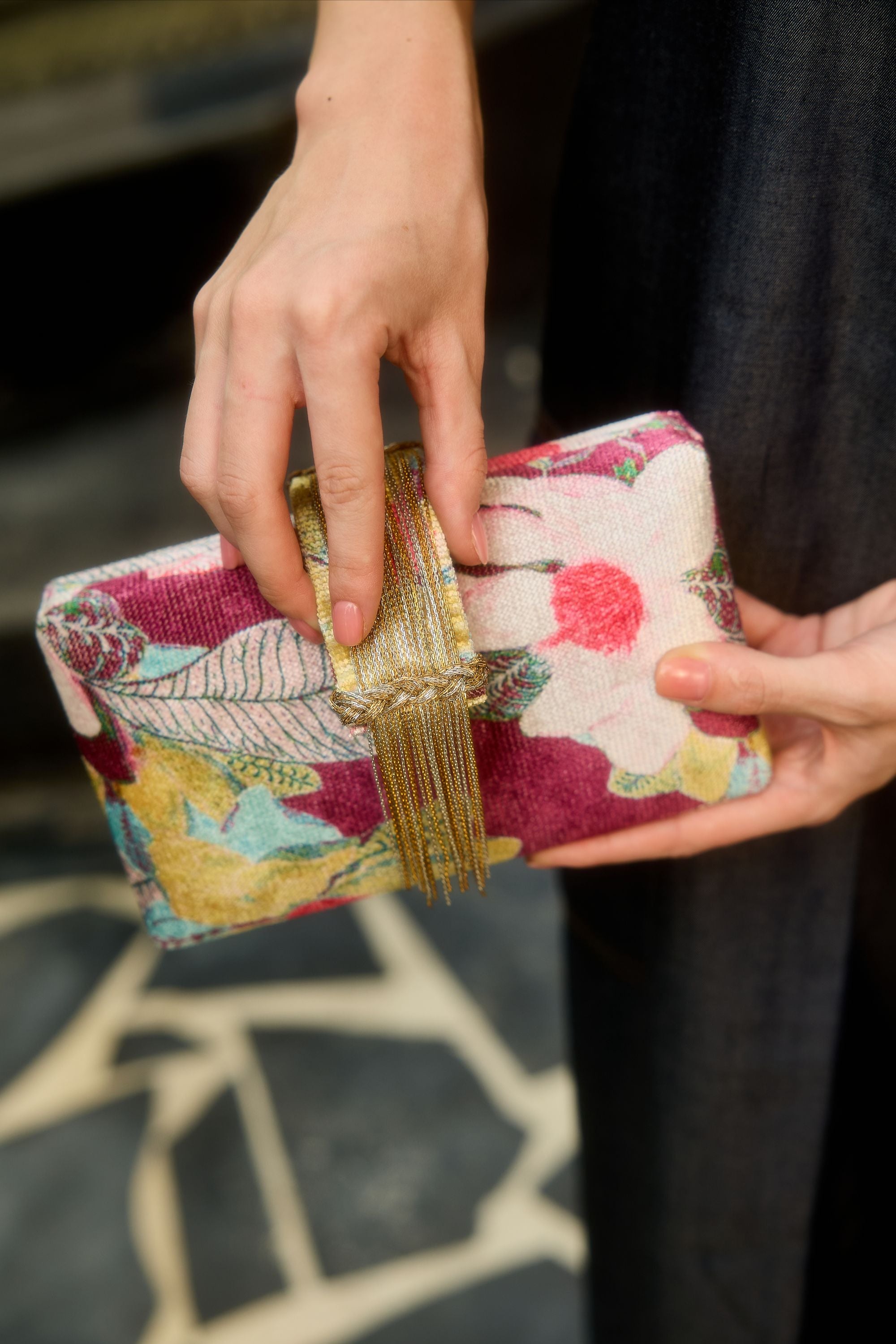 Evening Primrose Fringe Clutch