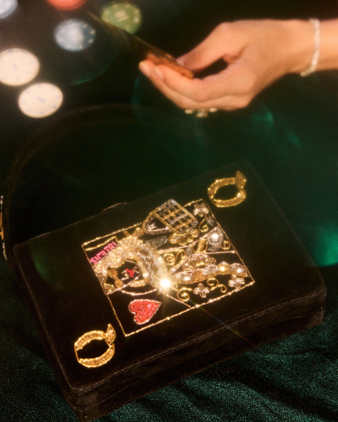 Black Poker Clutch