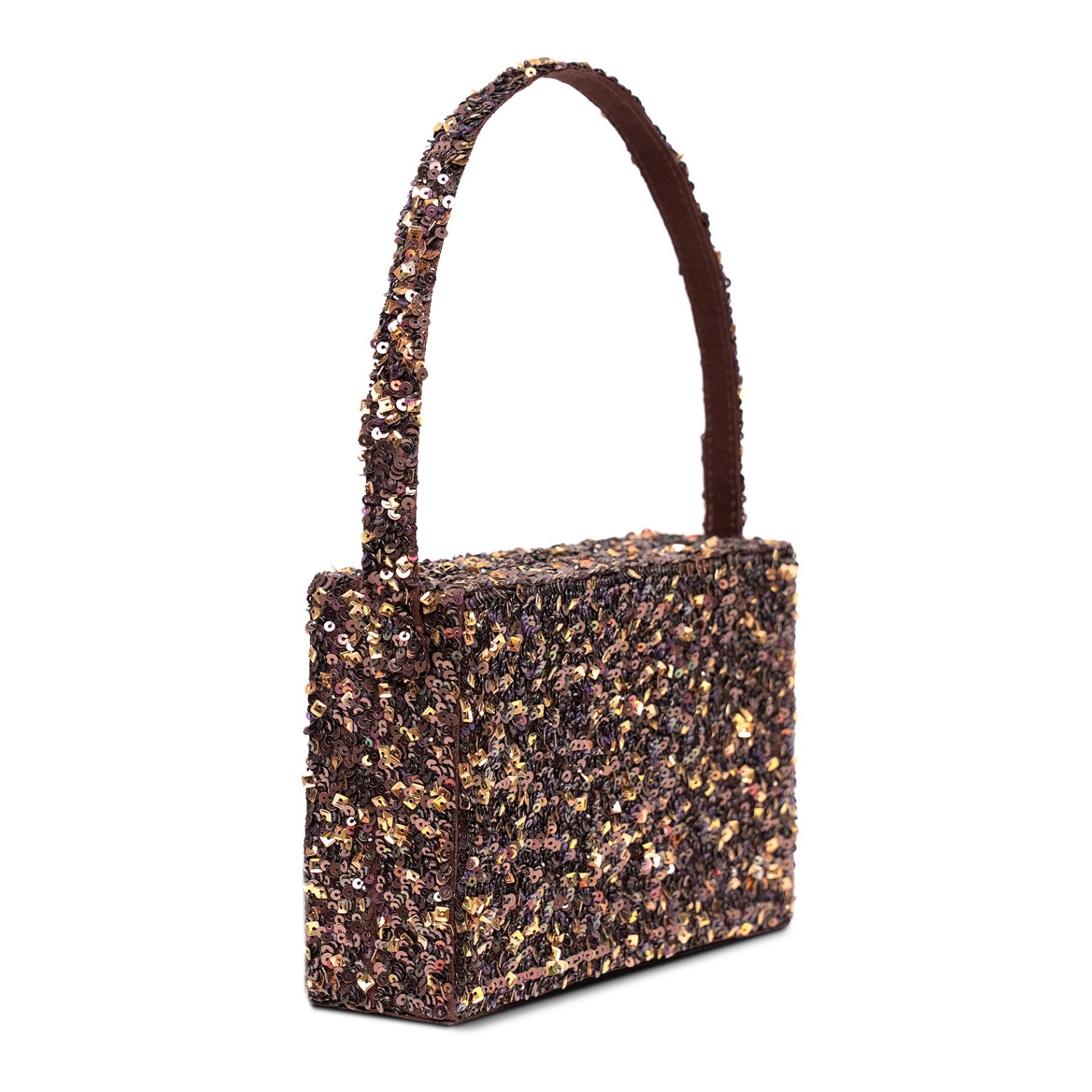Cocoa Glimmer Box Clutch