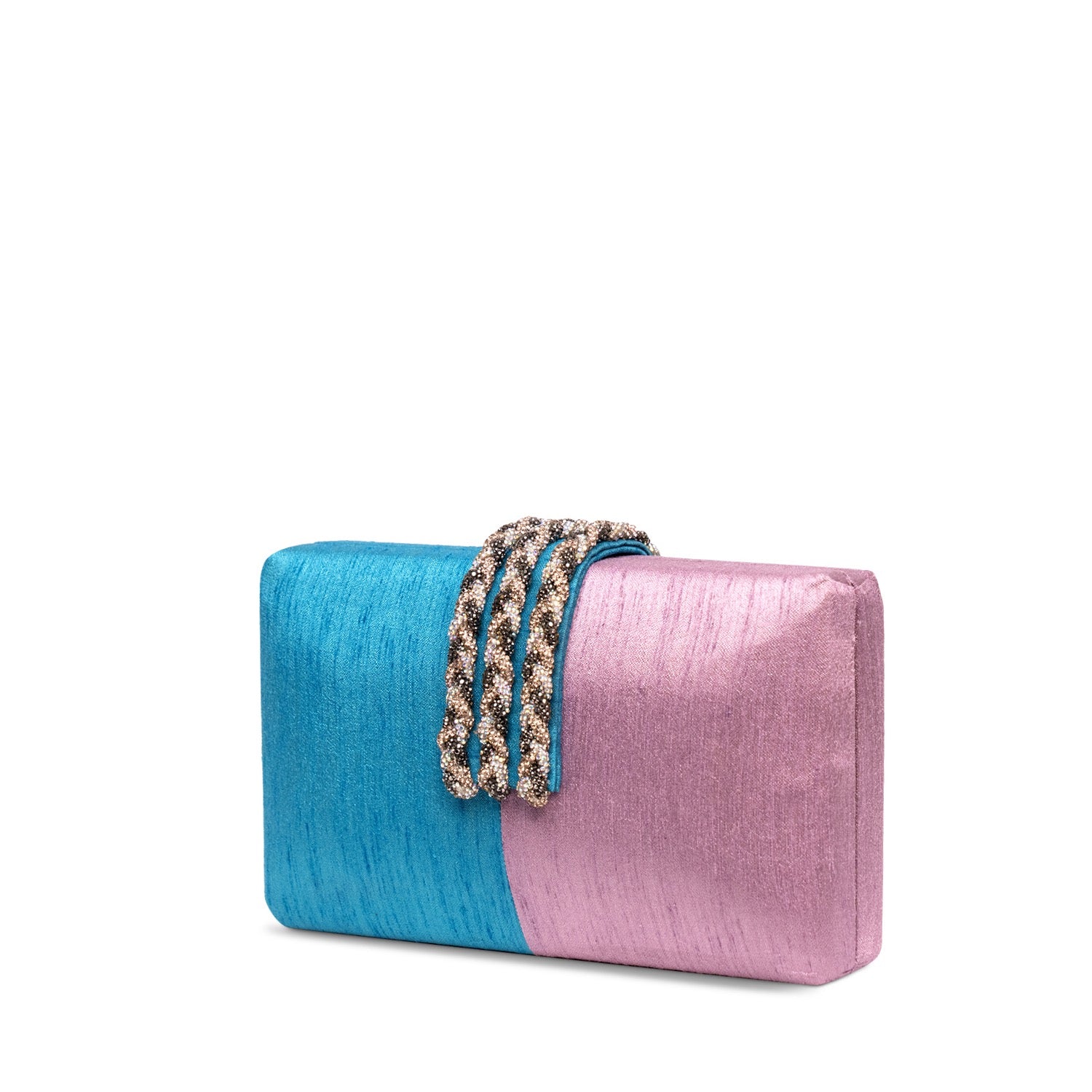 Cotton Candy Braided Fringe Clutch