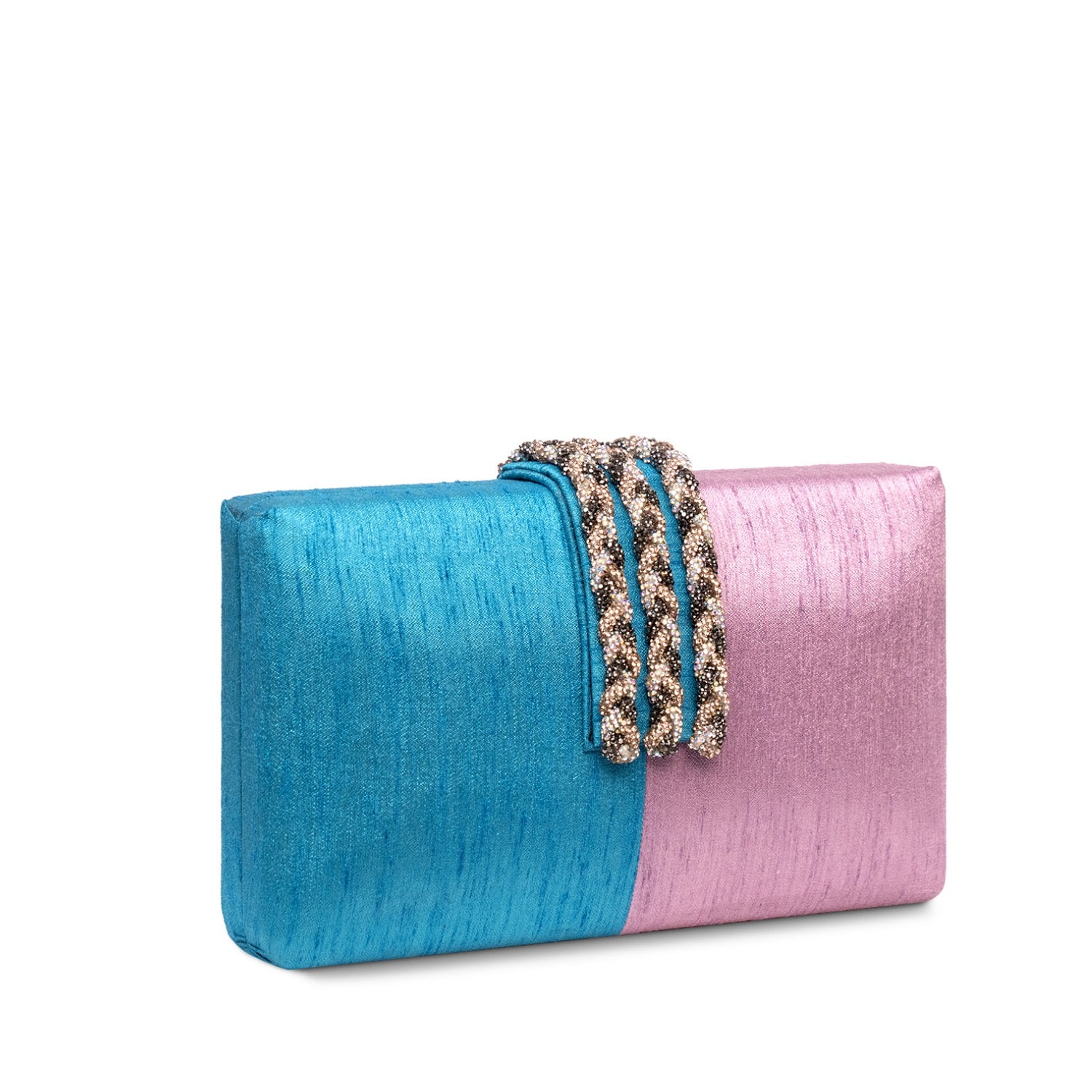 Cotton Candy Braided Fringe Clutch