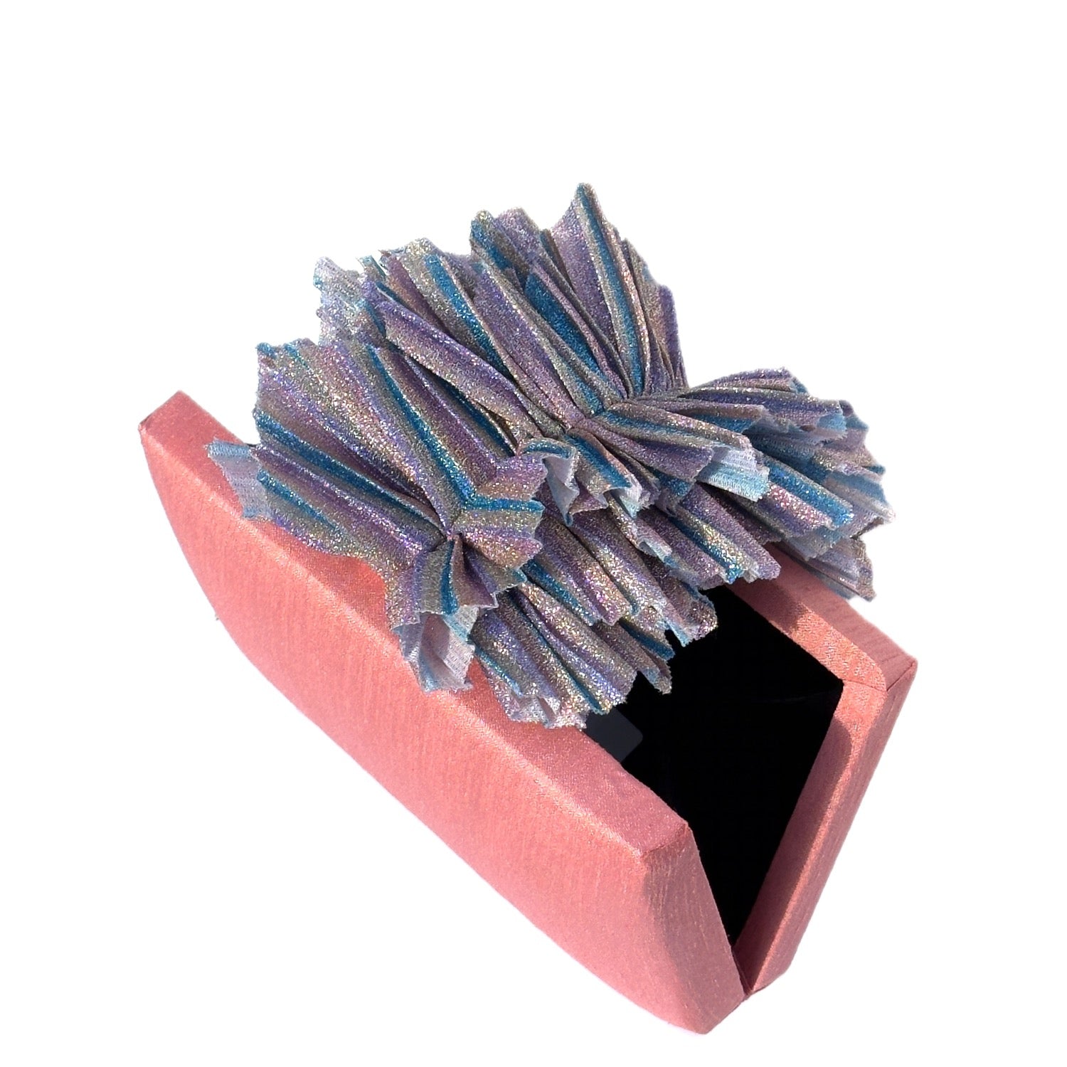 Fairy Angel Clutch - Metallic fabric clutch with shimmer fabric flap as magnetic closure