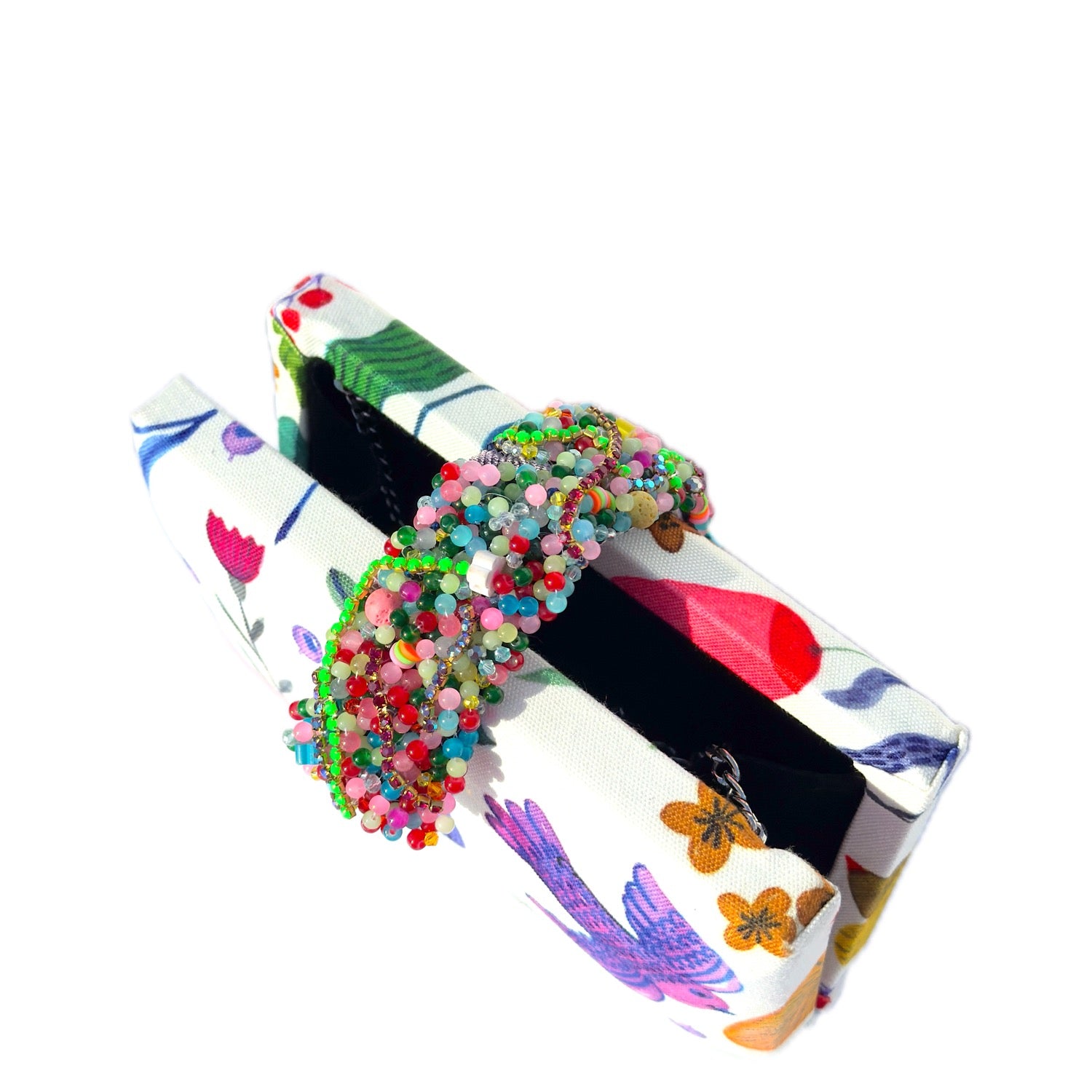 Garden Party Beaded Fringe Clutch