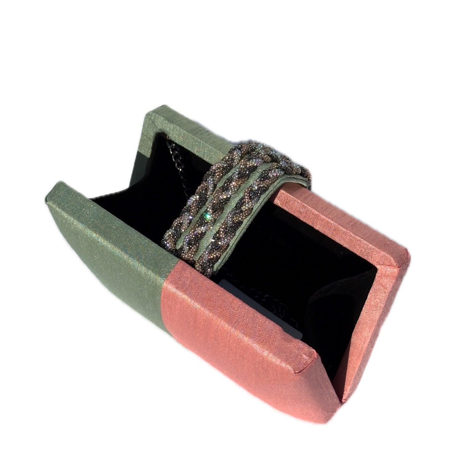 Guava Braided Fringe Clutch