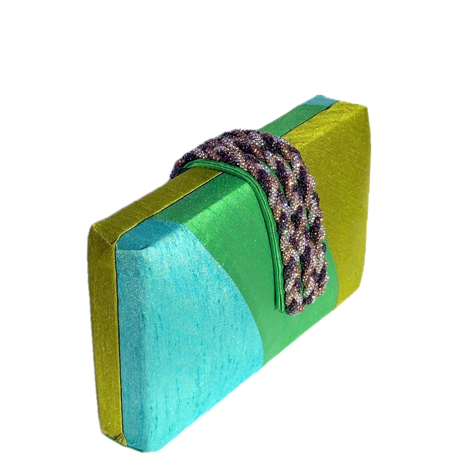 Key Lime Braided Fringe Clutch