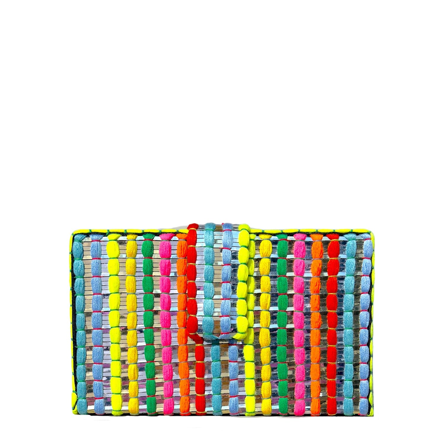 Skittles Dori Clutch - Colorful handmade woven clutch bag