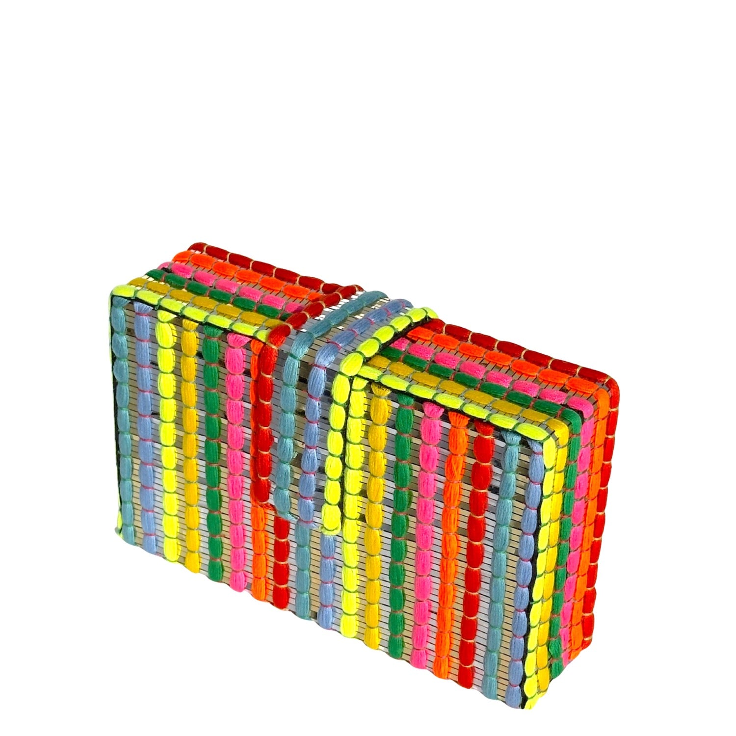 Skittles Dori Clutch - Colorful handmade woven clutch bag