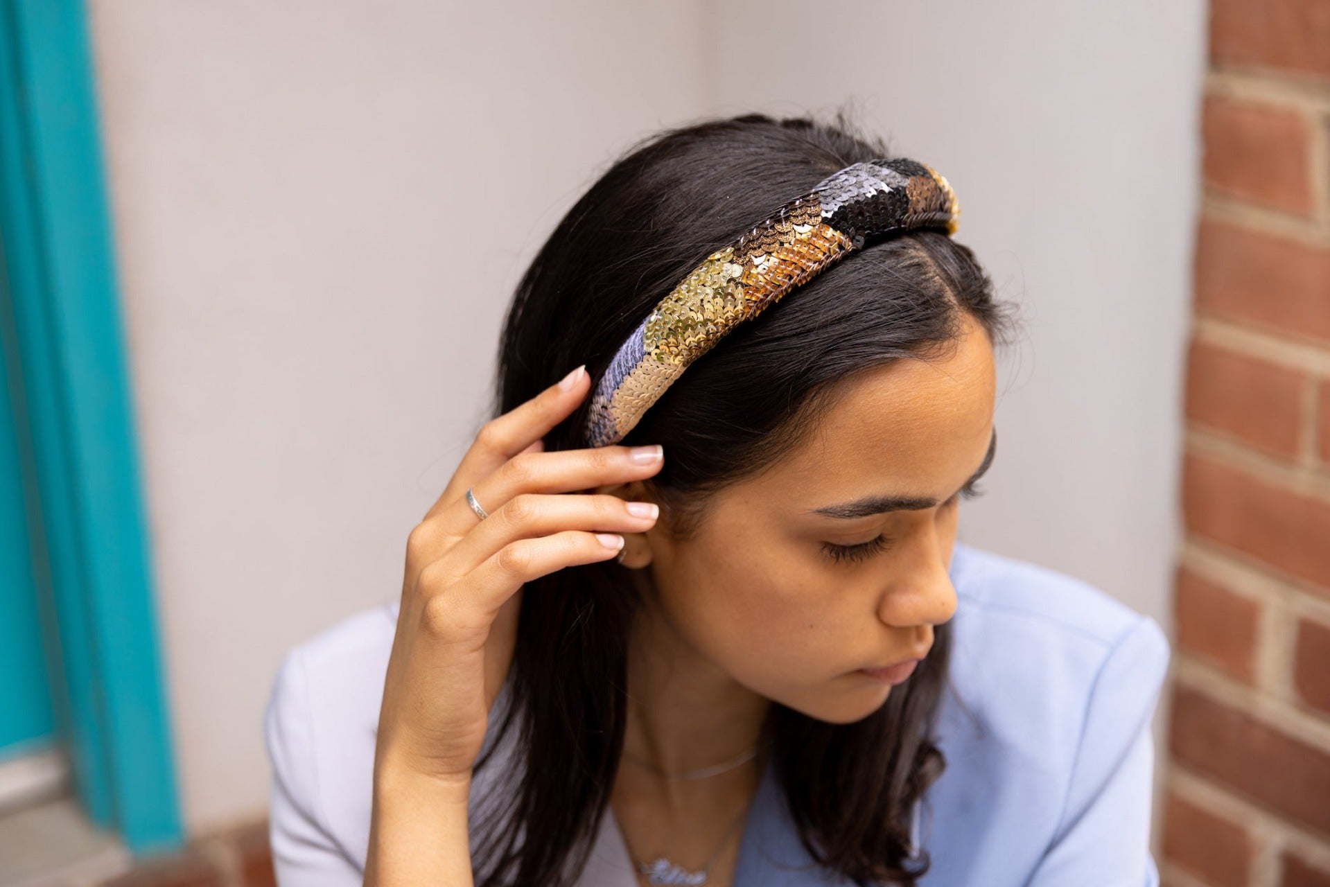 Simitri - Metallic ZigZag Headband