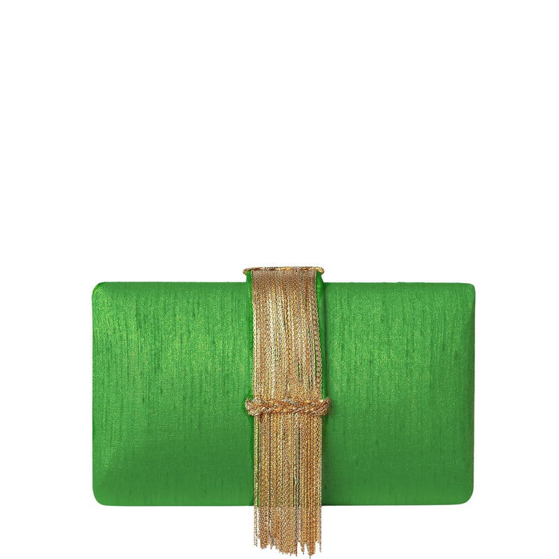 Moss Fringe Clutch