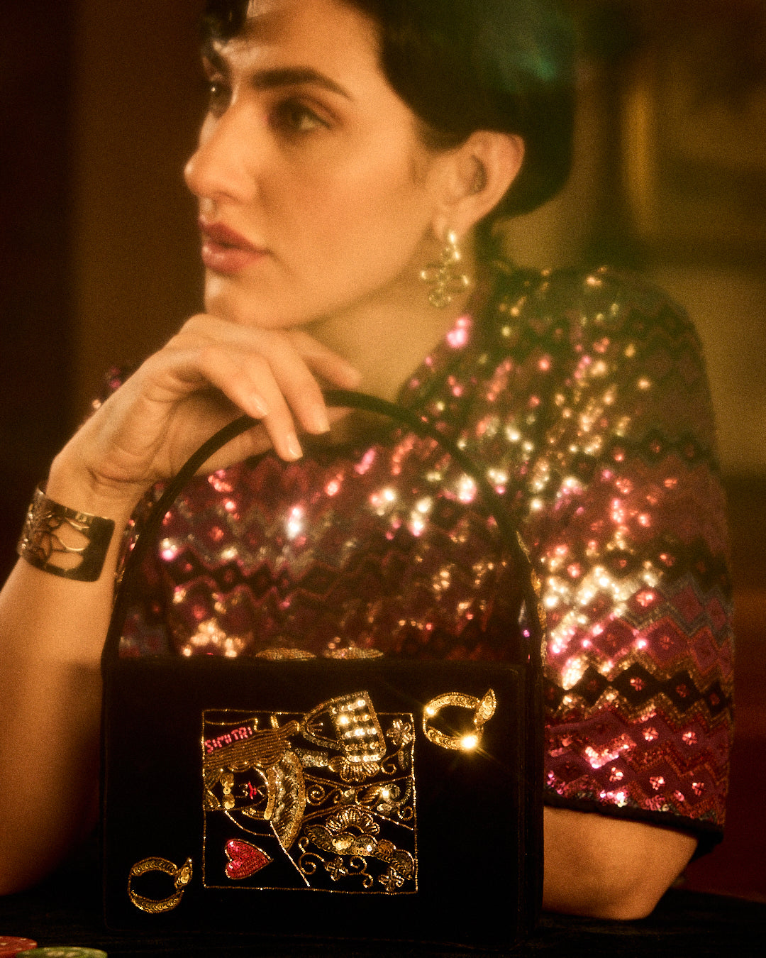 Black Poker Clutch
