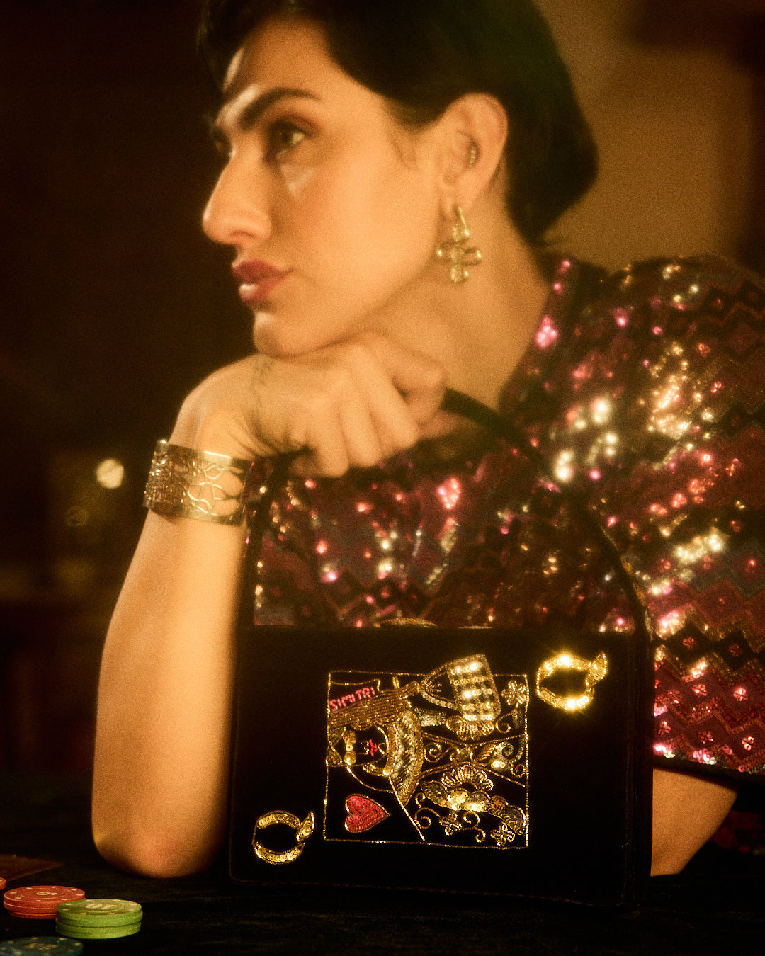 Black Poker Clutch