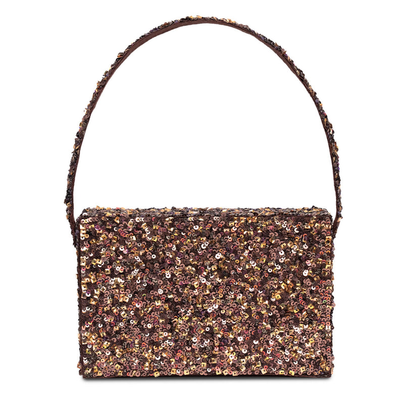 Cocoa Glimmer Box Clutch