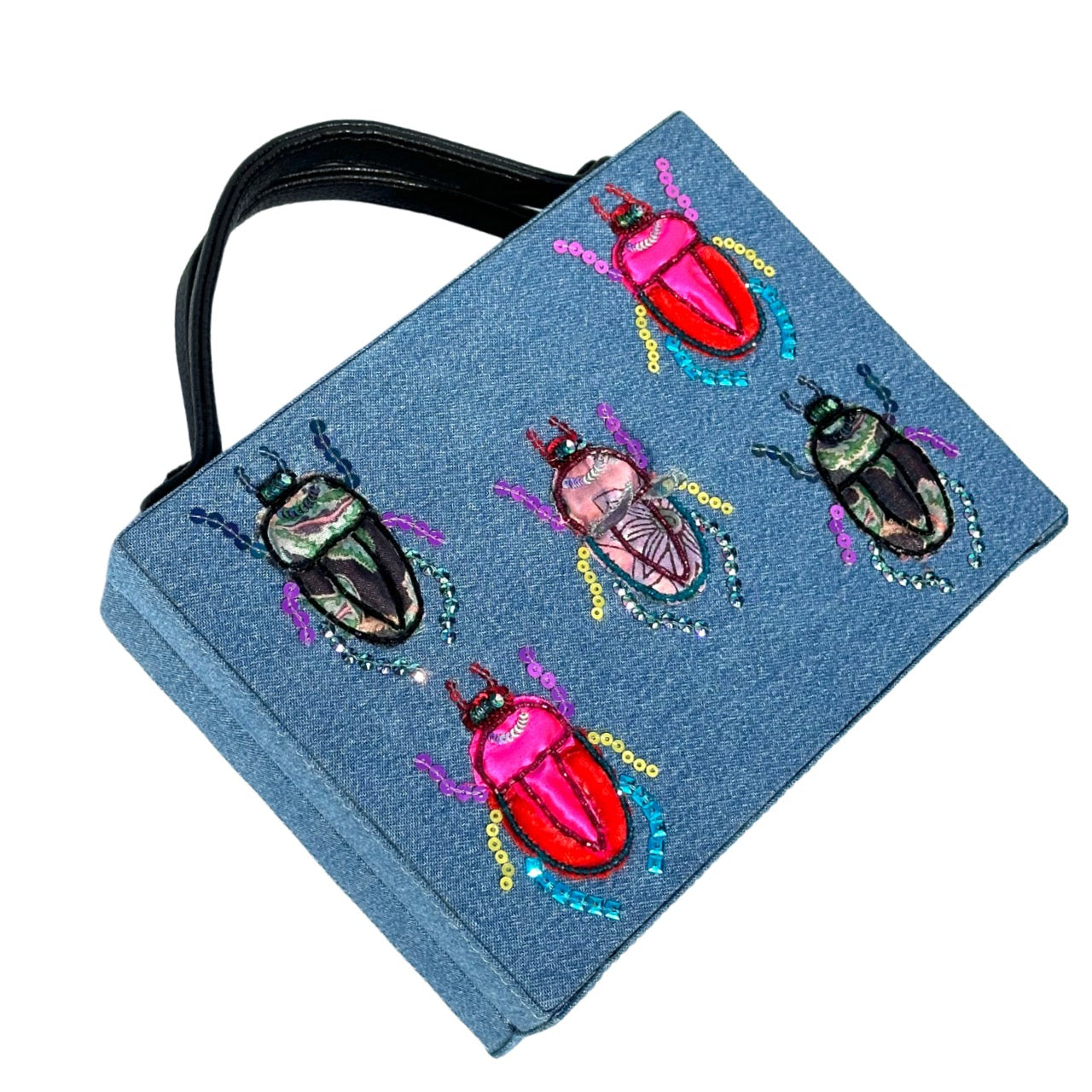 Denim Beetle Briefcase Bag