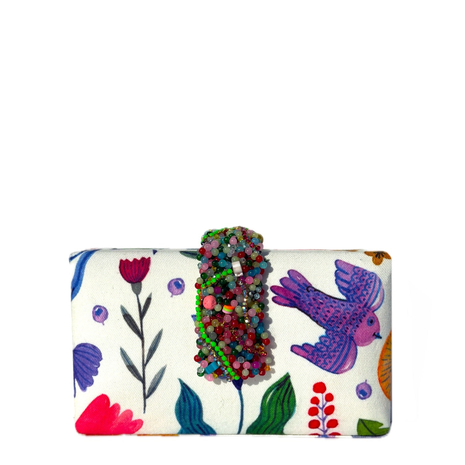 Garden Party Beaded Fringe Clutch