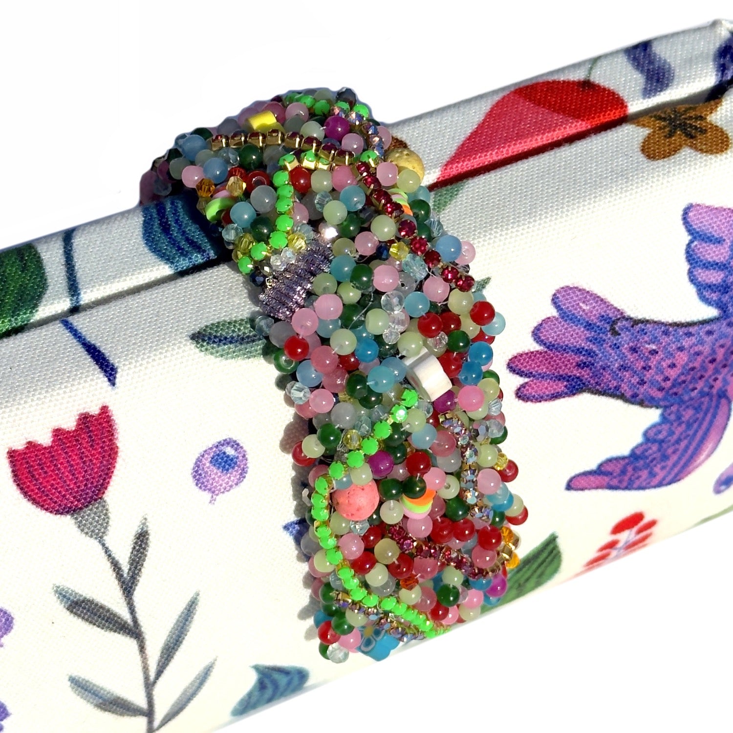 Garden Party Beaded Fringe Clutch