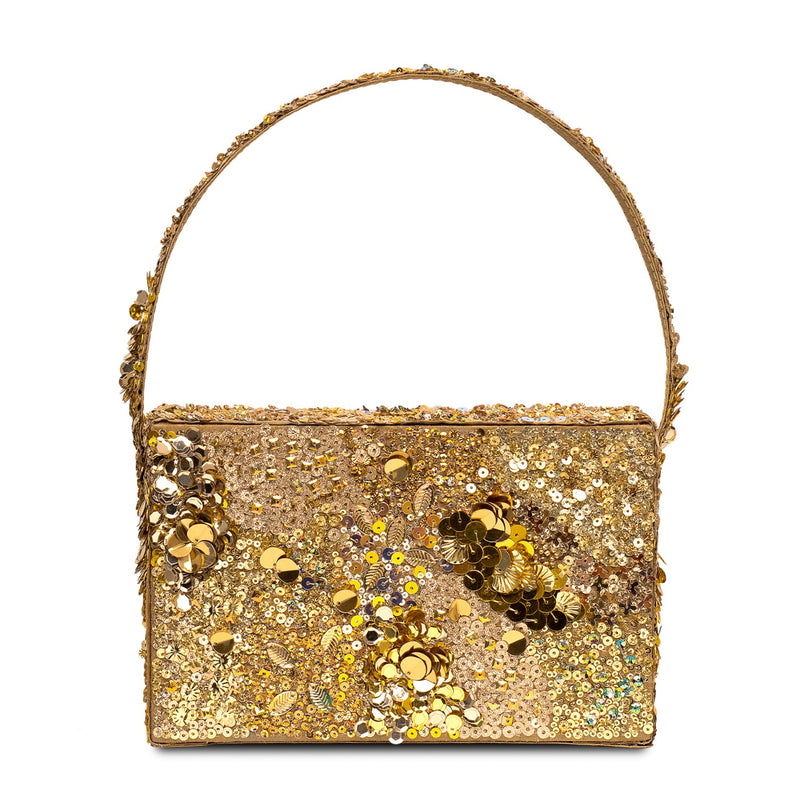 Golden Ember Box Clutch