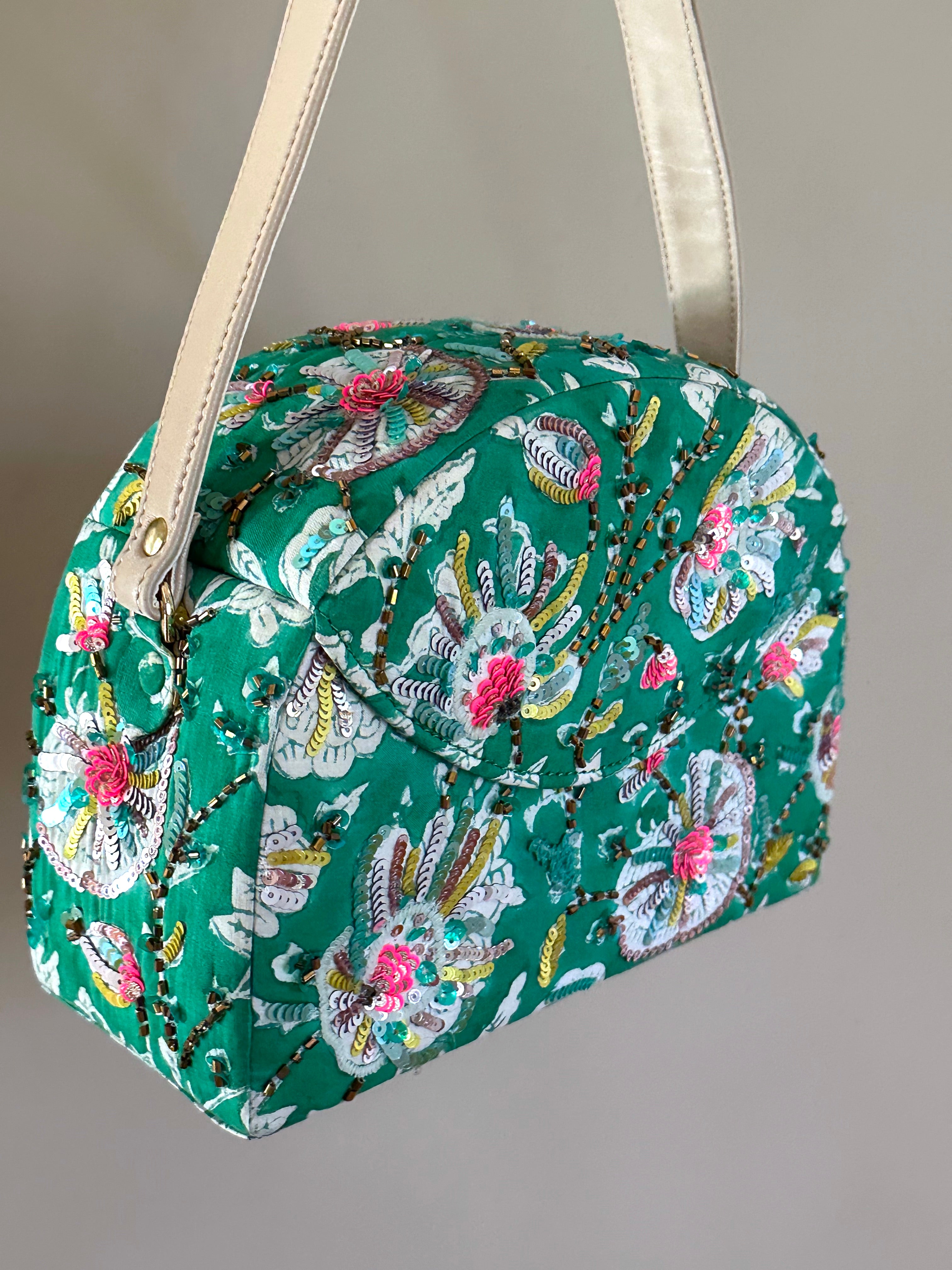 Green Garden Half Moon Bag Sample - Warehouse Sale