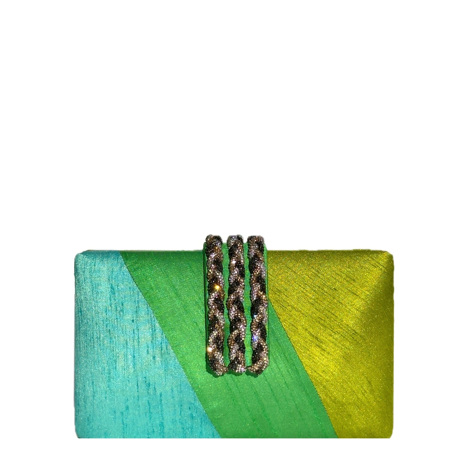 Key Lime Braided Fringe Clutch