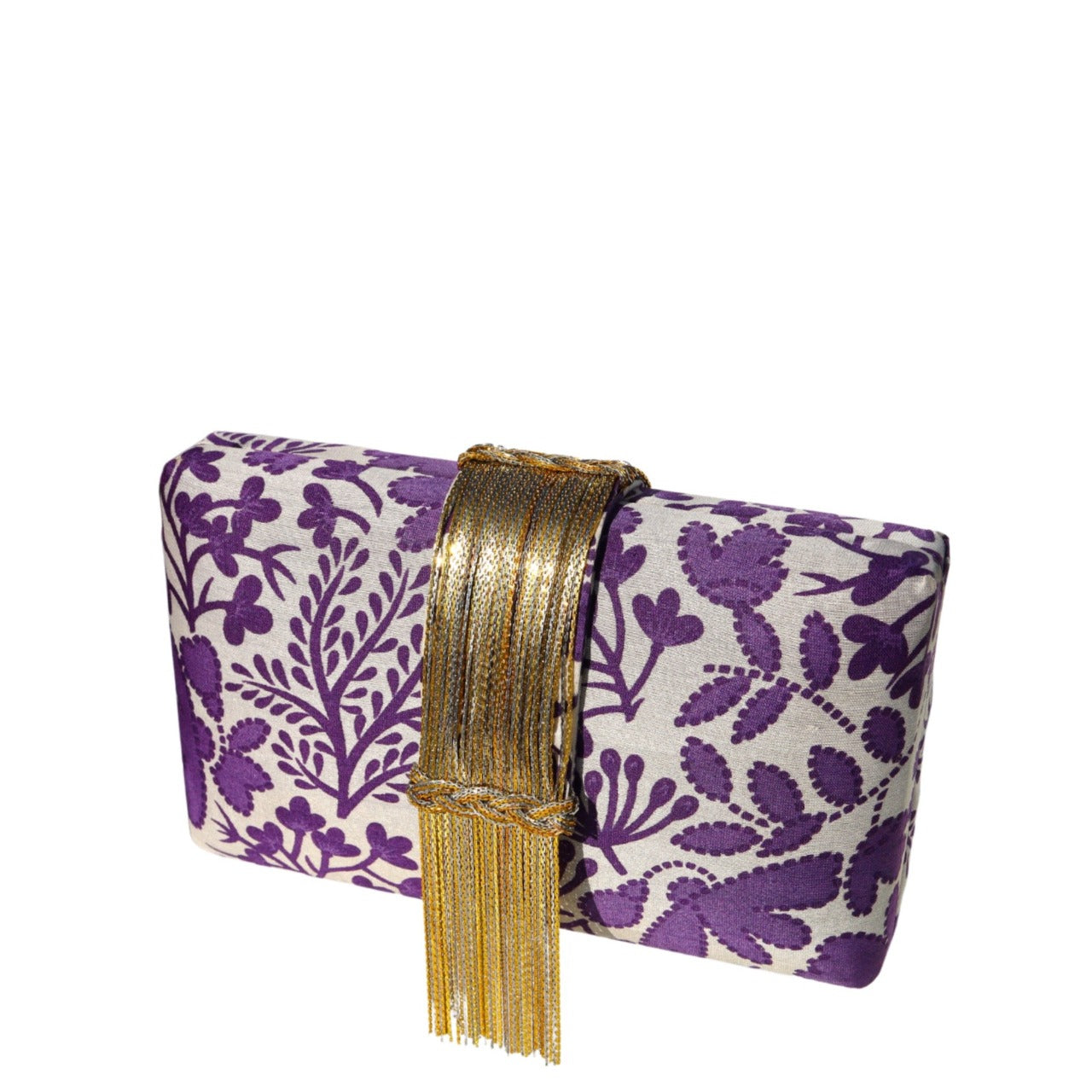 Lila Fringe Clutch