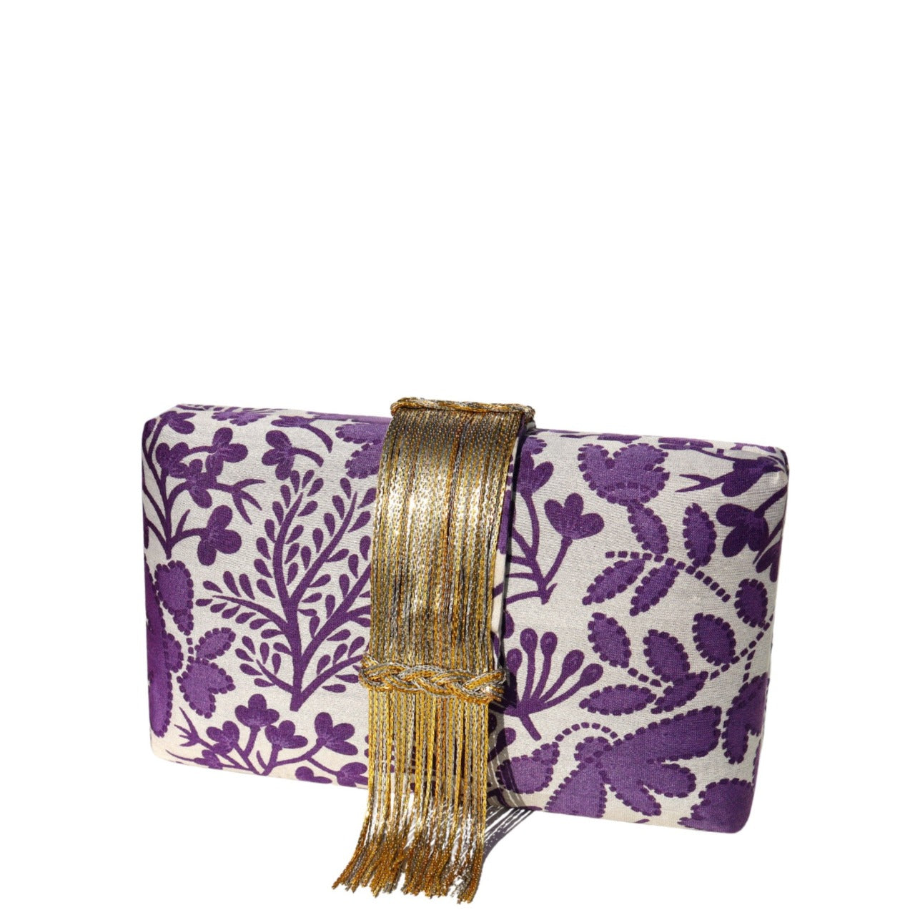 Lila Fringe Clutch