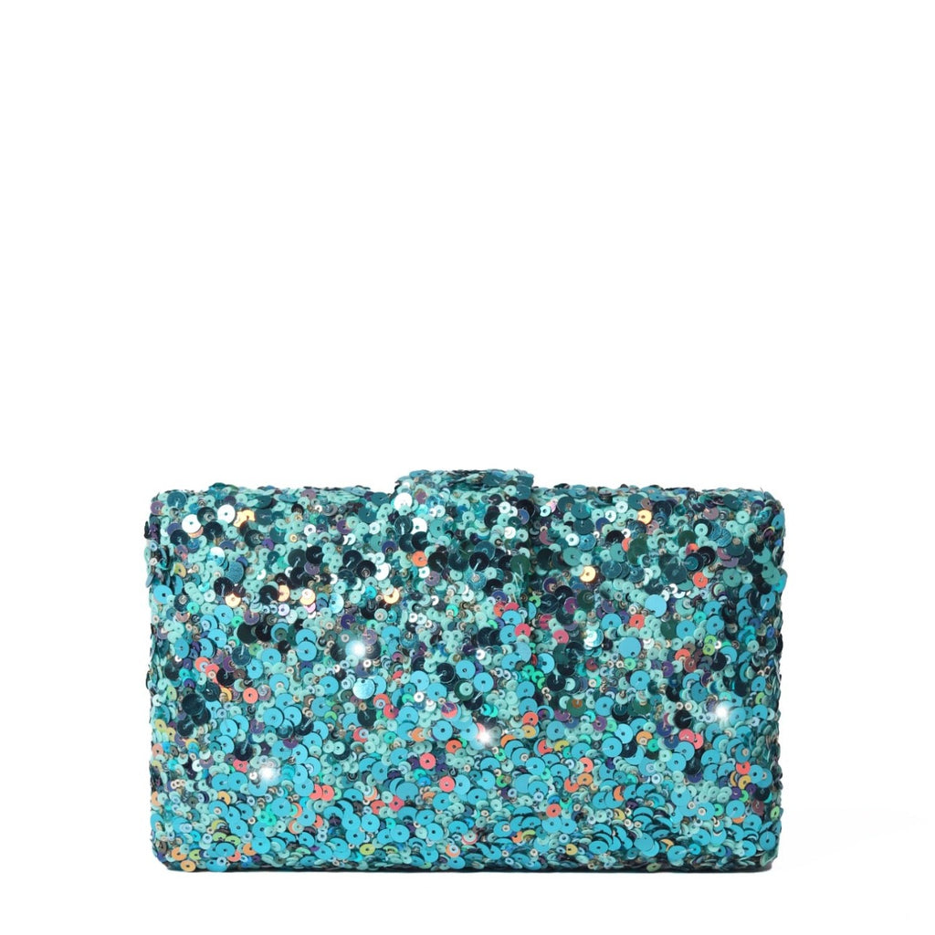 Blue sequin clutch best sale