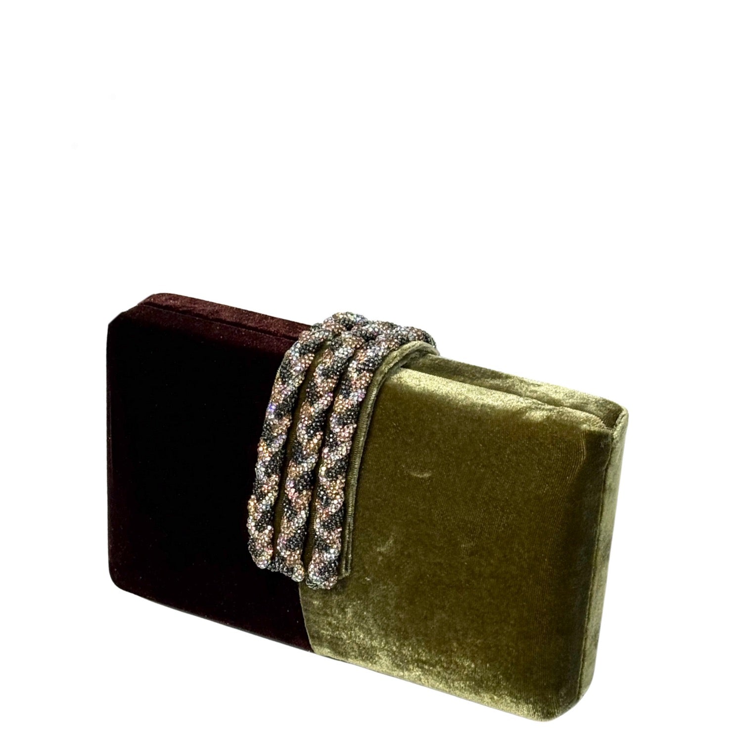 Mocha Braided Fringe Clutch