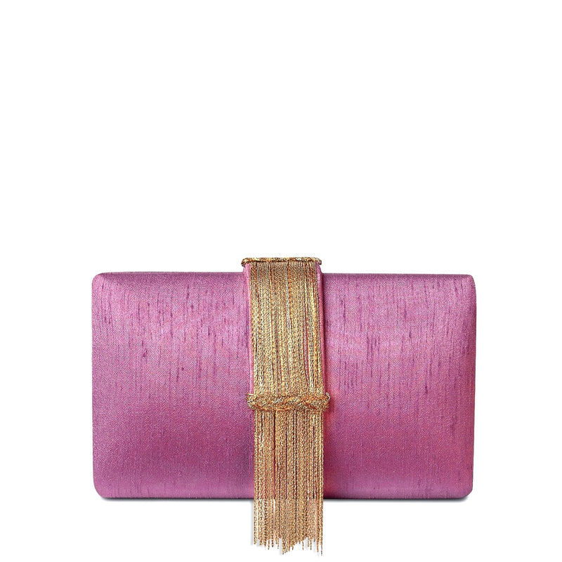 Old Rose Fringe Clutch