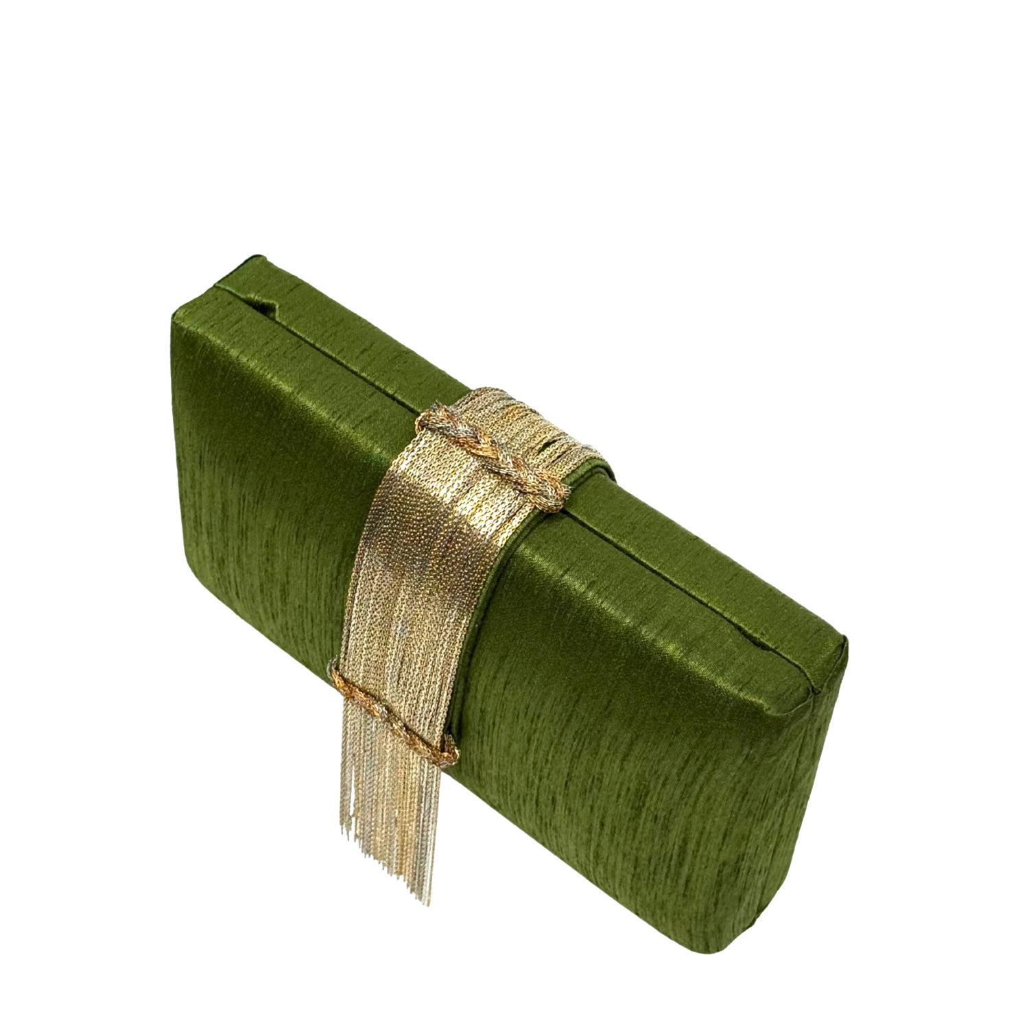 Olive Fringe Clutch