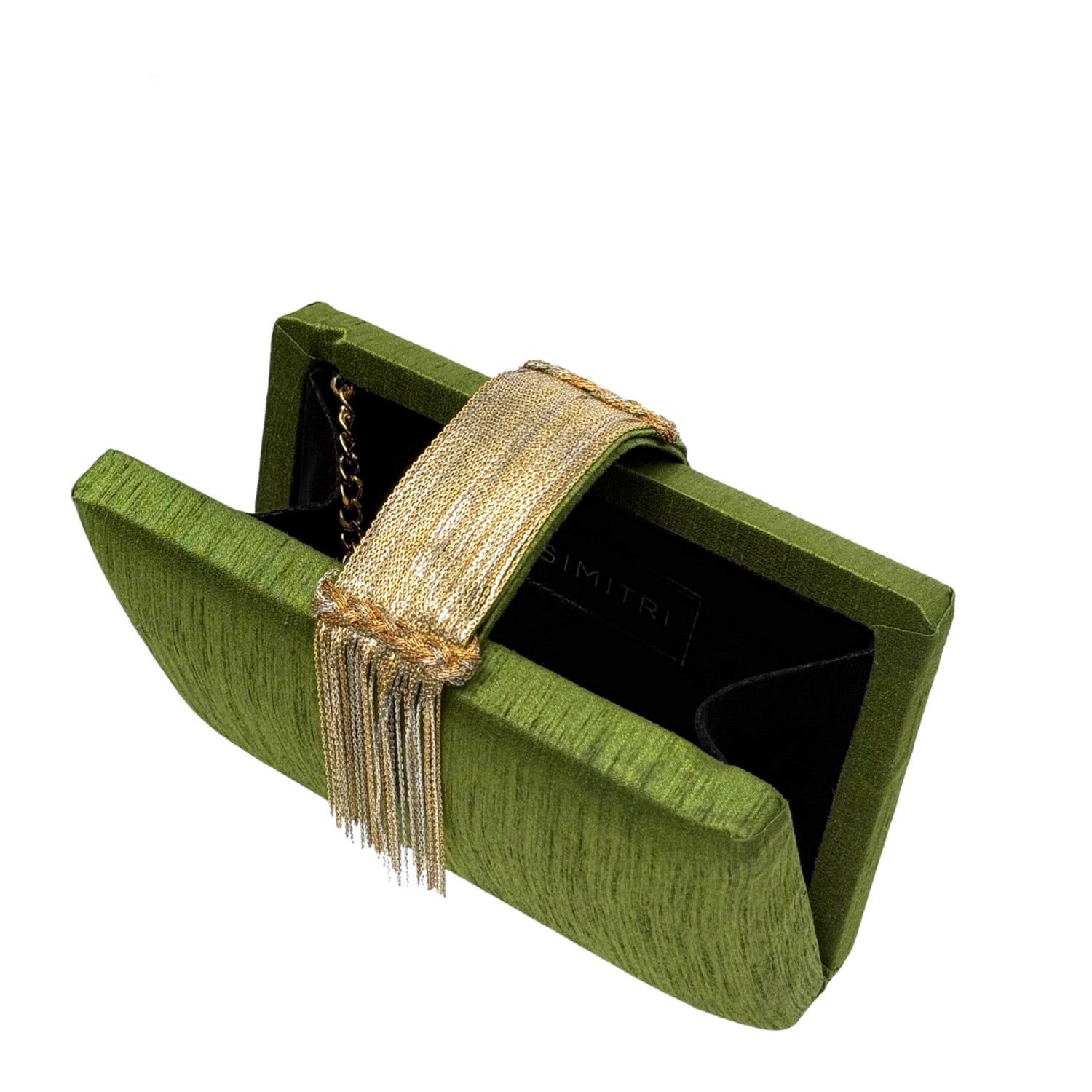 Olive Fringe Clutch