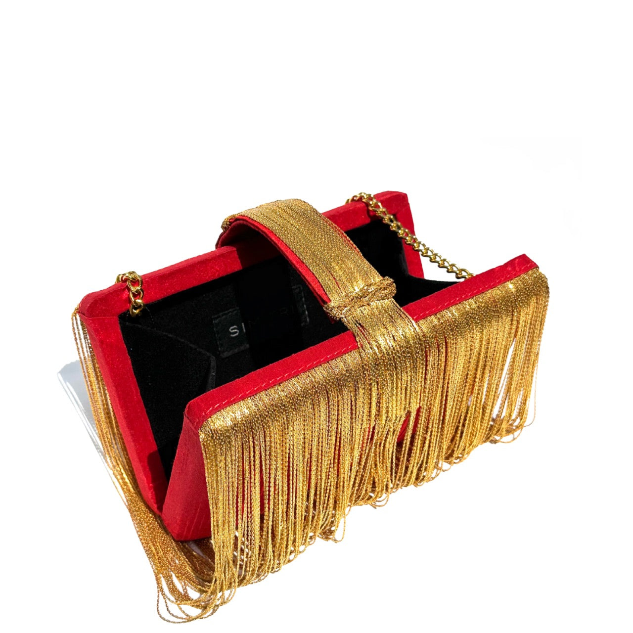 Red & Gold Braided Chunky Clutch