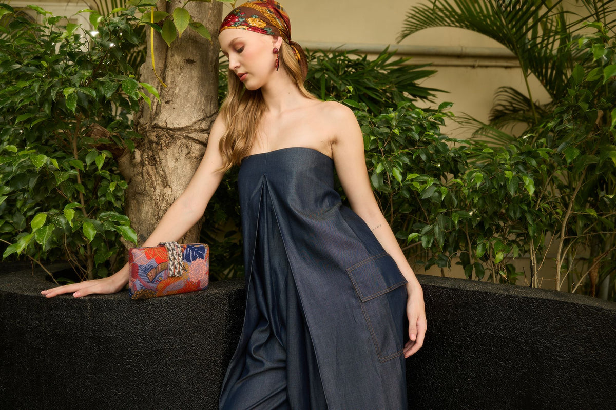 Saffron Braided Fringe Clutch