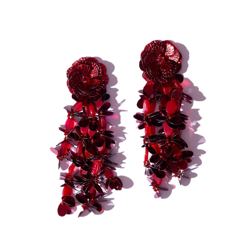 Scarlet Cascade Earrings