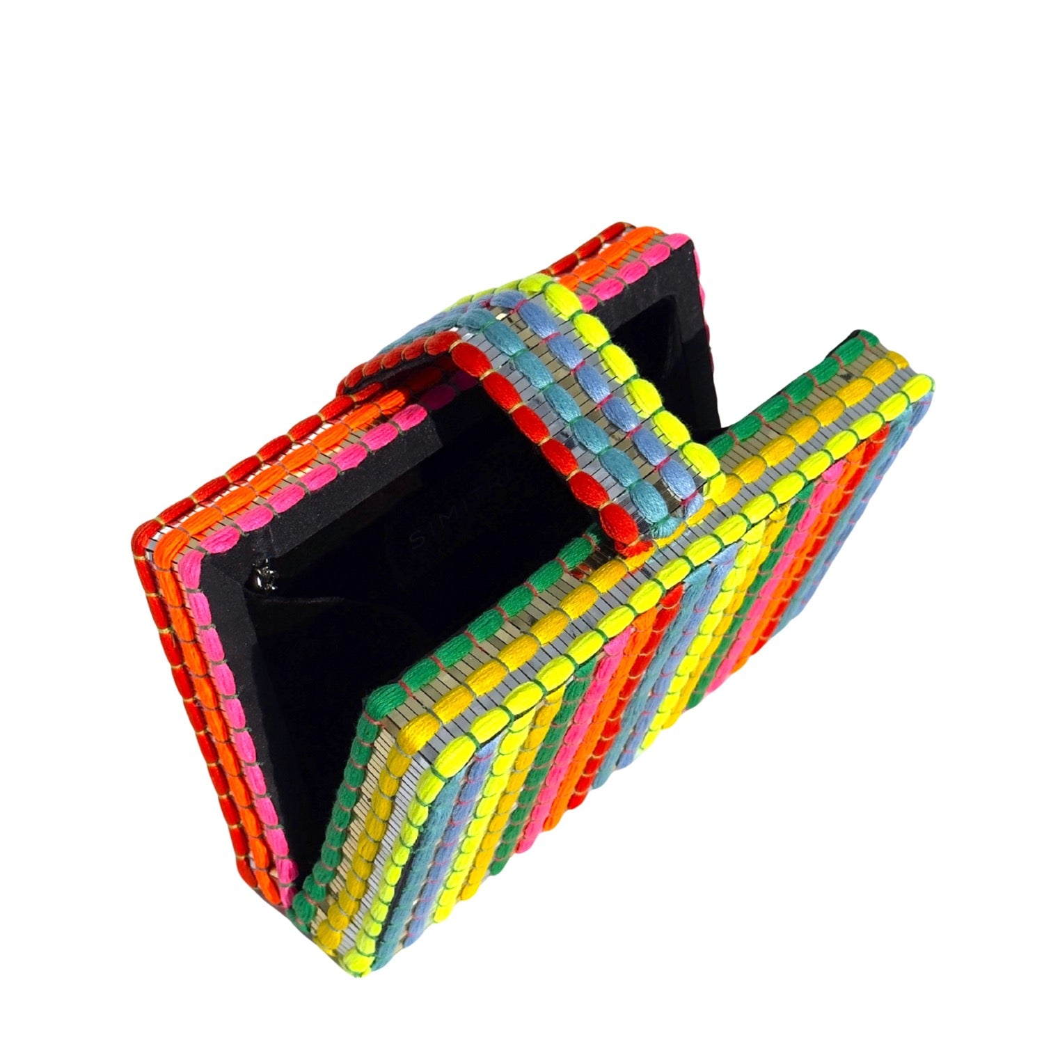 Skittles Dori Clutch - Colorful thread work handmade  clutch bag 