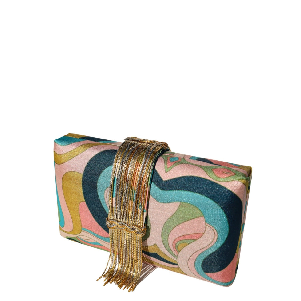 Swirl Fringe Clutch