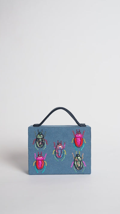 Denim Beetle Briefcase Bag