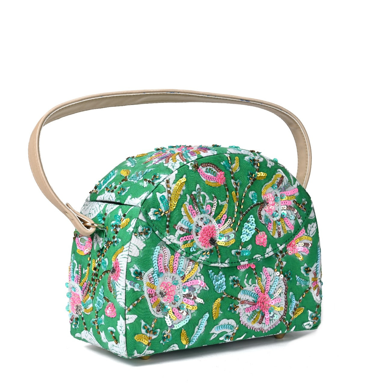 Green Garden Half Moon Bag