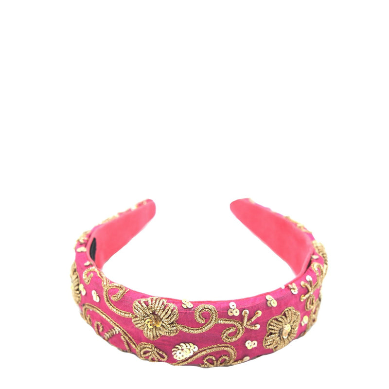 Pink Gold Zari Headband