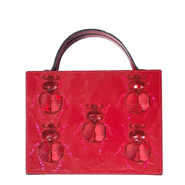 Simitri - Red Velvet Beetle Briefcase Bag